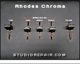 Rhodes Chroma - Front Panel * Model 2101 - Front Panel: Tune, EQ and Volume sliders
