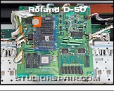 Roland D-50 - Main Board * PCB 22925445 / Assy 76180090 - Blue PCB: Musitronics M.EX D-50 Expansion