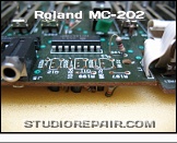 Roland MC-202 - CV/Gate Modification * Now there's free space for the two new jacks.