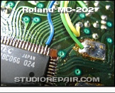 Roland MC-202 - CV/Gate Modification * Cut and trace for gate signal insertion.