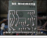 Studio Electronics Midimoog - Octave Buffer * This octave buffer PCB was an original Moog modification to improve the octave switches' stability (the PCB just contains three operational amplifier ICs).